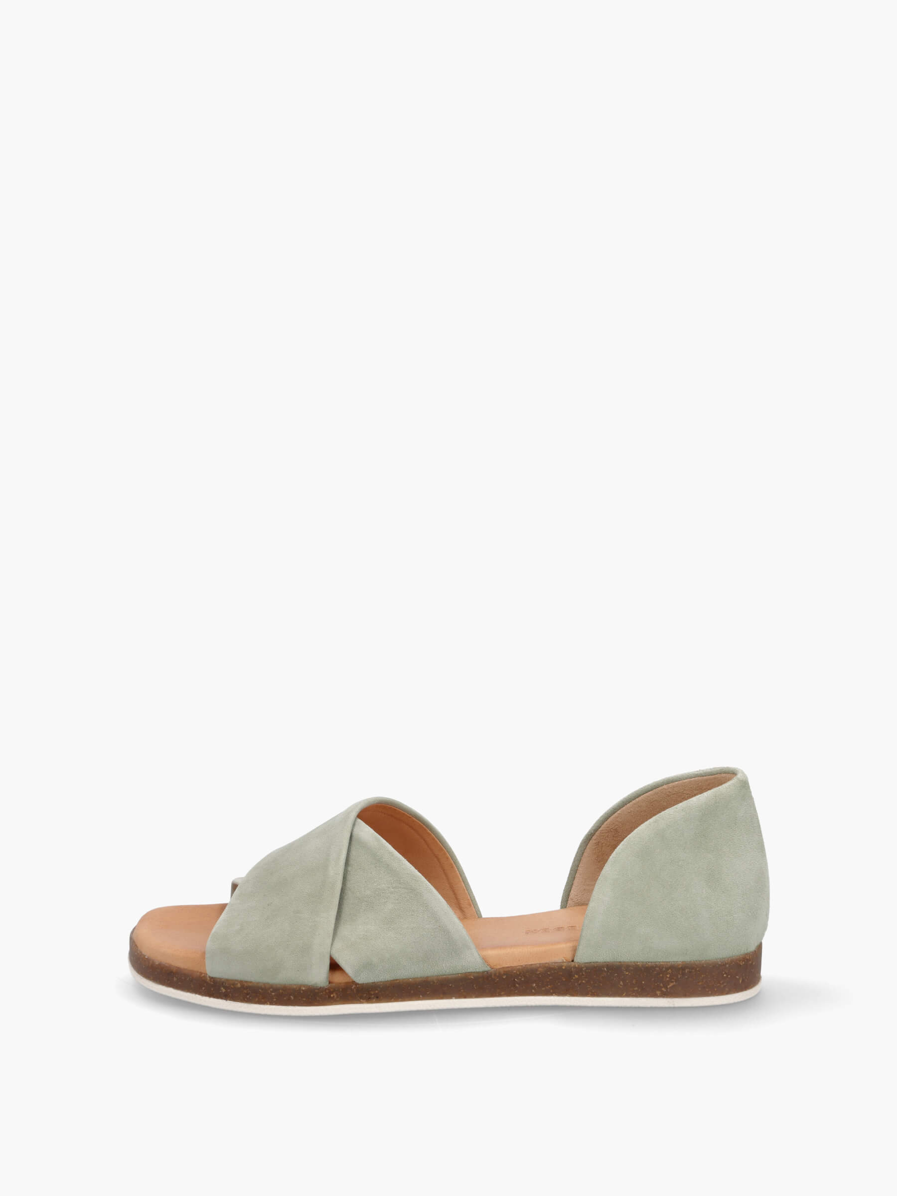 Sandalen mit gekreuzten Lederriemen, Bekleidung, Schuhwerk, Sandale, Wildleder
