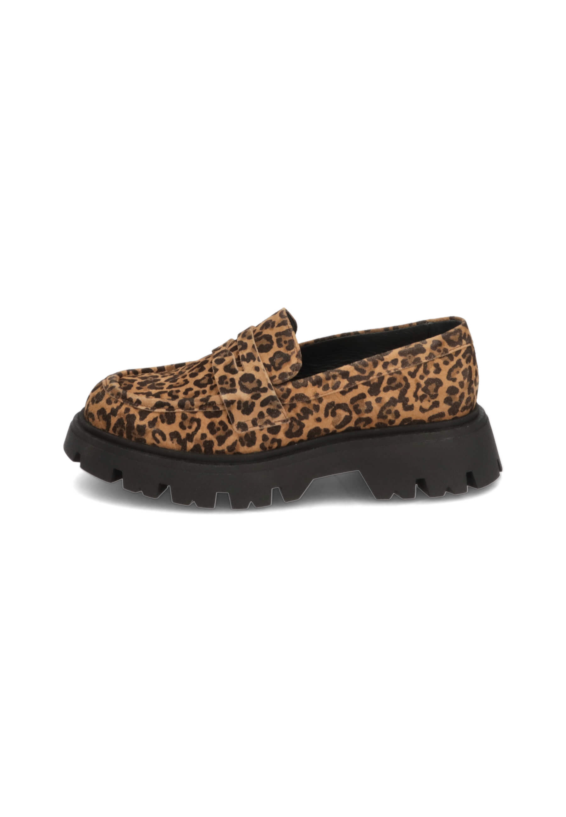 Hochwertige Penny-Loafer im Leo-Look, Bekleidung, Schuhwerk, Schuh, Sneaker, Wildleder