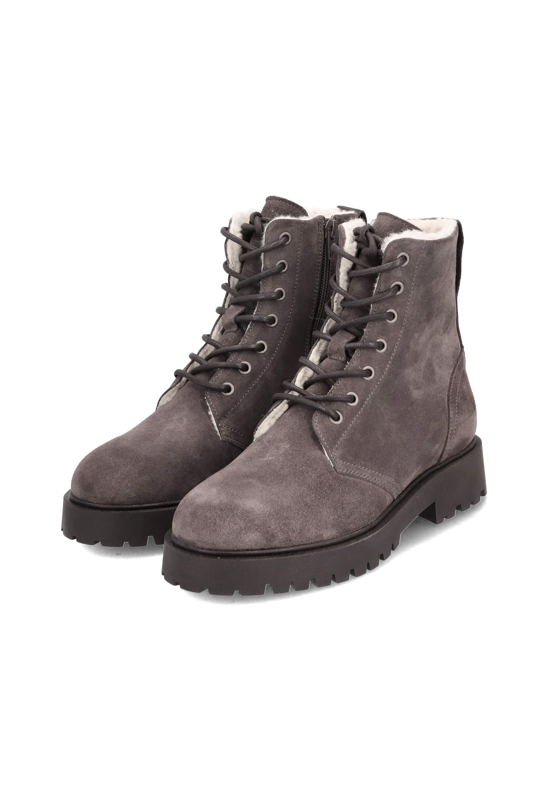 Schnürstiefeletten grau