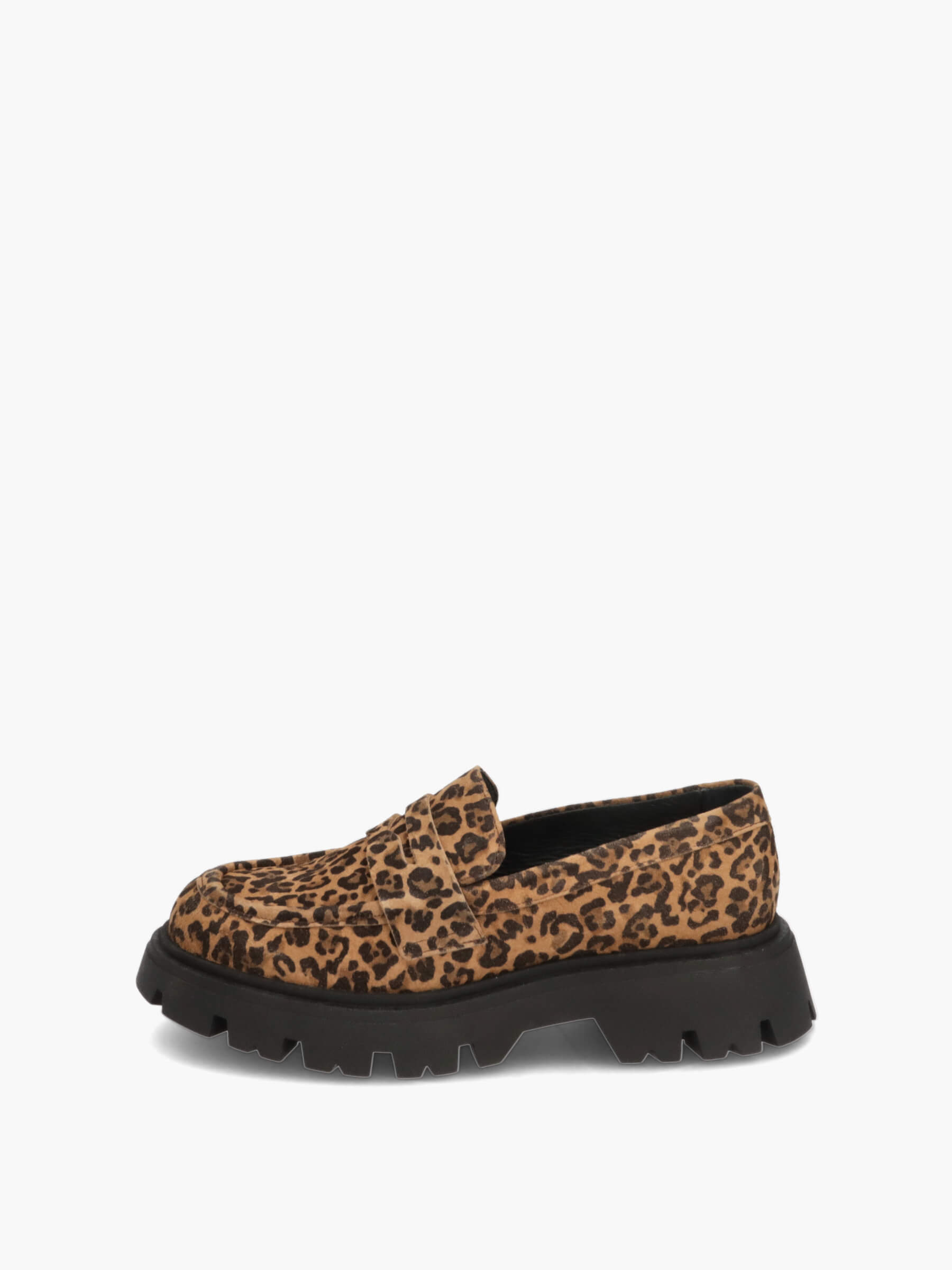 Hochwertige Penny-Loafer im Leo-Look, Bekleidung, Schuhwerk, Schuh, Sneaker, Wildleder