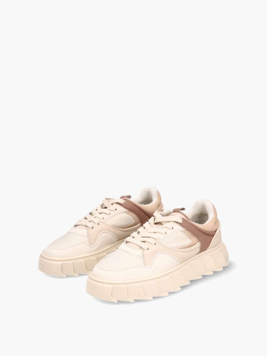 Mehrfarbige Sneaker Weiß/Beige